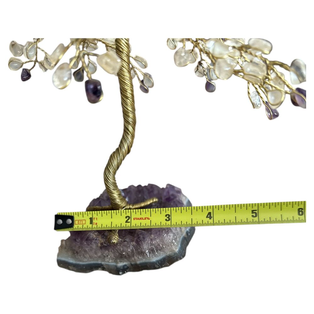 Amethyst Crystal Base Gemstone Tree Crystal & Amethyst Chips Brass Wire - Picture 4 of 8